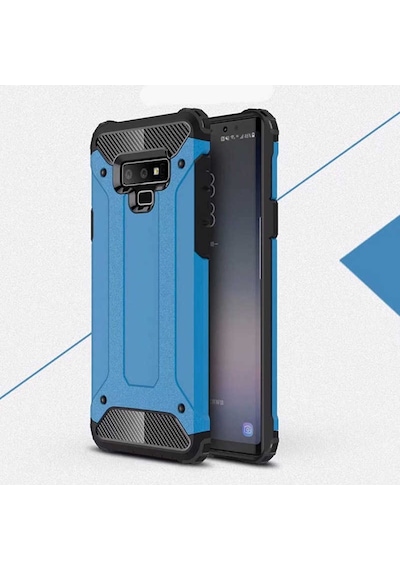 Kilifone - Samsung Uyumlu Galaxy Note 9 - Kılıf Çift Katman Zırh Tank Crash Military Kapak - Mavi