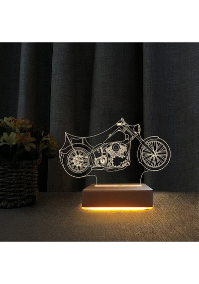Harley Motor 3D Gece Lambası Doğum Günü Hediyesi Led Lamba (447301254)