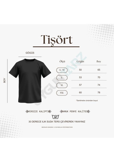 Uyguntarz Unisex Çift Kurdele Tasarım Basklı Tshirt Gri