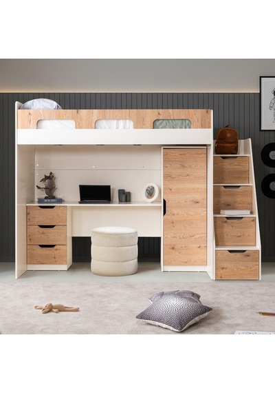 Ranza, Münih Ranza Masa Dolap - Ceviz - 1 Adet Comfort Yatak 90 x 200