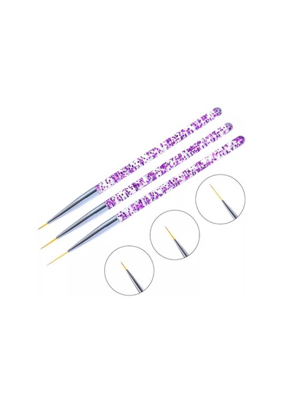 Nail Art Çizim Fırça Seti Mor