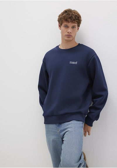Mavi - Mavi Logo Baskılı Lacivert Sweatshirt 0s10379-70488
