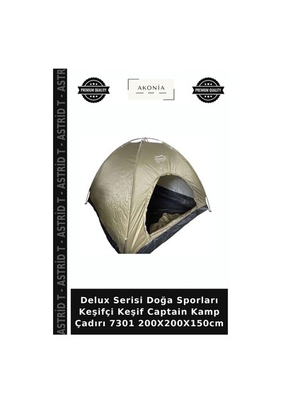 Delux Serisi Doğa Sporları Keşifçi Keşif Captain Kamp Çadırı 7301 200x200x150cm Standart