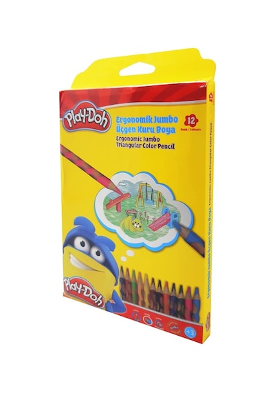 Play-doh Kuru Boya Jumbo Oluklu 12 Renk Play-ku027 Çok Renkli