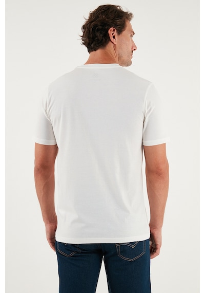 Buratti Pamuklu Regular Fit Bisiklet Yaka Erkek T Shirt 59020204 Ekru