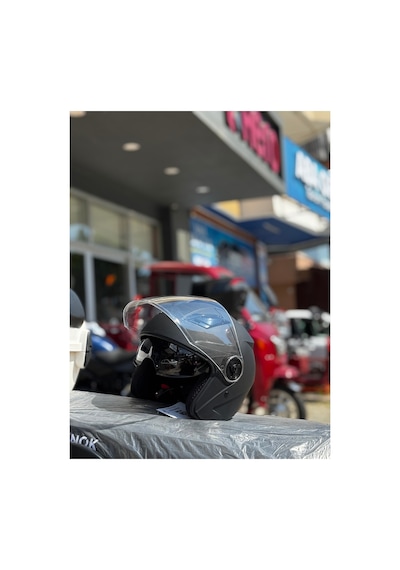 Yarım Kask Güneş Vizörlü - Mevzuata Uygun Siyah
