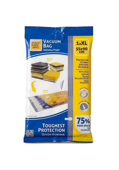 Tr Magic Saver Bag Vakumlu Giyisi Yastık Yorgan Saklama Torbası Poşeti Hurç - Xl - 55x90 Cm. -1 Adet