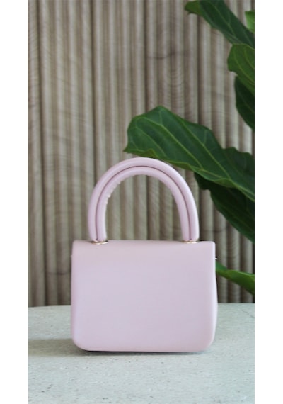 Mini Pudra Pembe Çapraz Askılı Ve El Çantası Helen - Kadın Pembe