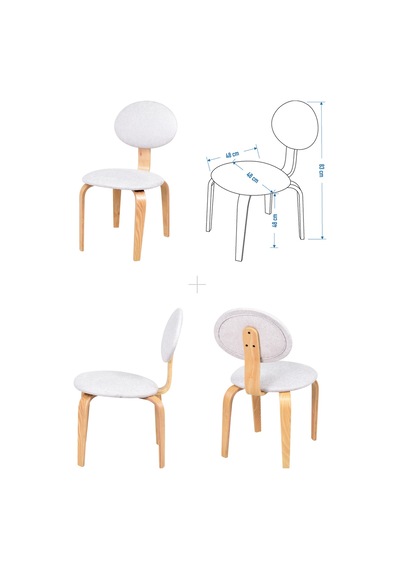 Vilinze Lodos Sandalye Demre Yuvarlak Ahşap Mutfak Masası Takımı - 90x90 Cm Beyaz