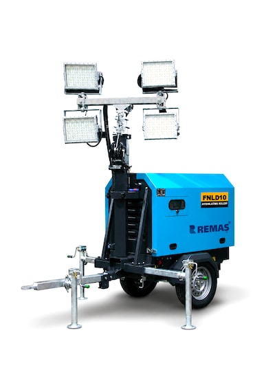 Remaş Mobil Aydınlatma Kulesi 4x250W 8KVA Portatif Işık Kulesi Işıldak Marşlı Dizel Jeneratör