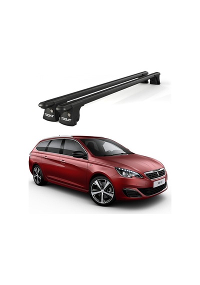 Trio-ıı Peugeot 308 Kombi 2014 Ve Sonrası Uyumlu Siyah Kilitli Ara Atkı 120cm Port Bagaj Tavan Barı