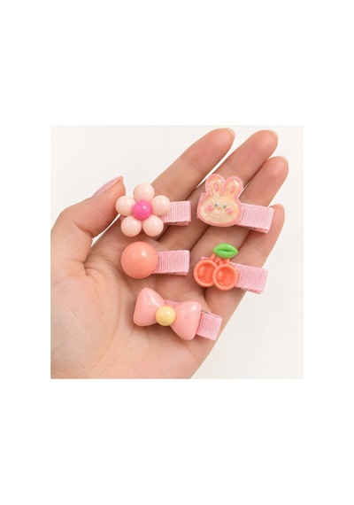 Sevimli Figürlü Çocuk Kurdela Kaplı Pens Toka Seti - Pembe - 923595192 Pembe - 923595192 Pembe