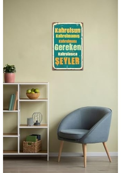 Kahrolsun Kahrolmamış Kahrolması Gereken Retro Vintage Ahşap Mdf Tablo Drtr003 50 x 22