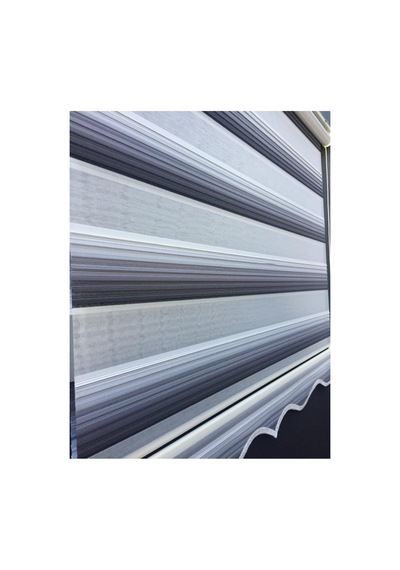 Gri Renk Geçişli Zebra Stor Perde Etek Dilimli Gri - 97252444 Gri