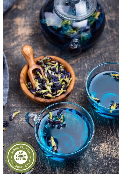 Yörem Afyon Renk Değiştiren Doğal Mavi Kelebek Sarmaşığı Çayı Butterfly Pea Flower Clitoria Ternatea 35gr.