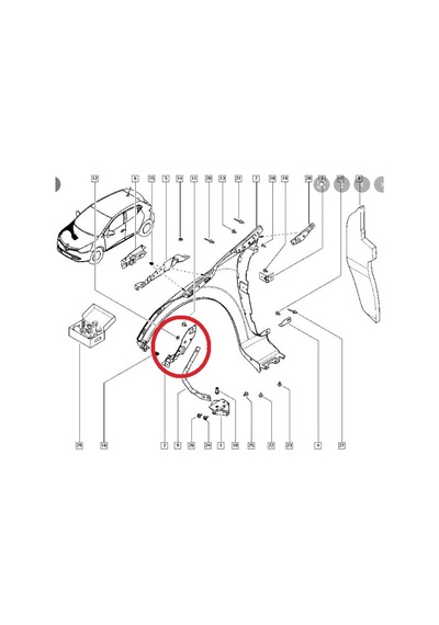 Renault Clıo- 4- Hb- 16/20 Ön Çamurluk Bağlantı Suportu Sağ Uç Kısım Sac Eagle Body