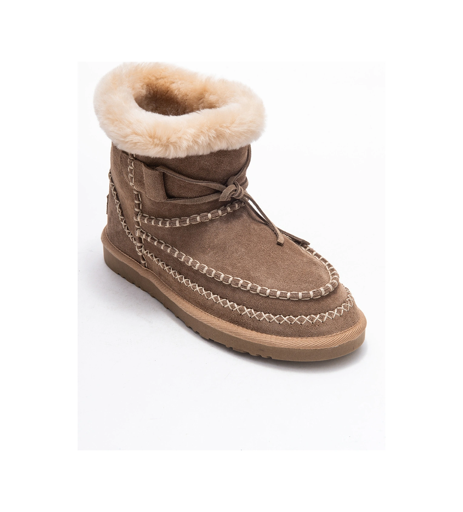 Luvishoes Luvi Shoes Jorel Kum Süet Hakiki Deri Dikişli Kürklü Kadın Bot Kum Süet