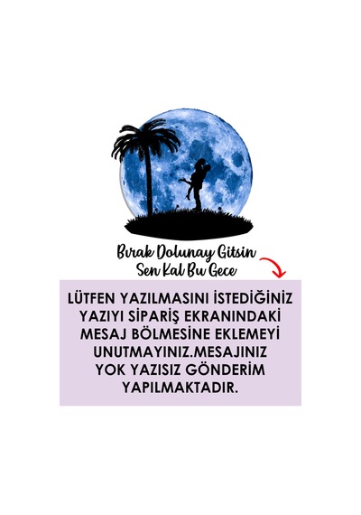 Kişiselleştirilebilir Led Işıklı Epoksi Katmanlı Tablo Tegan Sevgili Dolunay Mavi - 738248971 Mavi