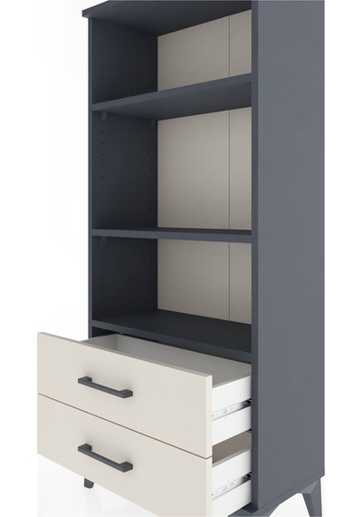 Hyperion Dolap 3 Raflı 2 Çekmeceli 60x44x134 Antrasit-aytaşı Antrasit