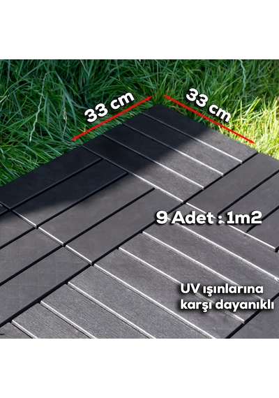 Porsima 1066 36lı Bahçe Balkon Teras Zemin Döşemesi Karosu Antras