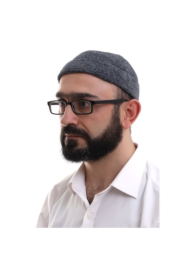 Füme Katlamalı Sade Desen Kışlık Kadife Takke Şapka