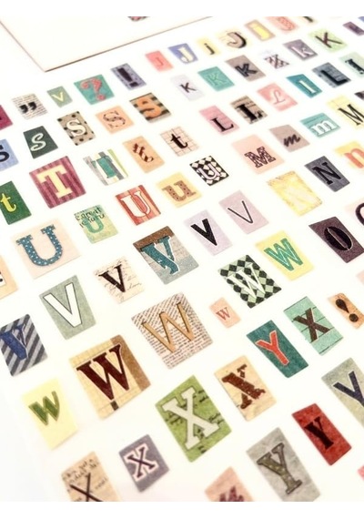 Vintage Harfler Rakamlar Ve Semboller Temalı 6 Yaprak 289 Adet Sticker Set/etiket/çıkartma Genel