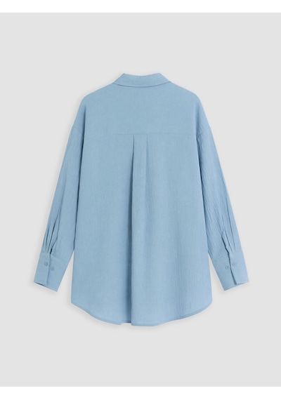 Lcw Everyday Mavi Dokulu Oversize Kadın Gömlek