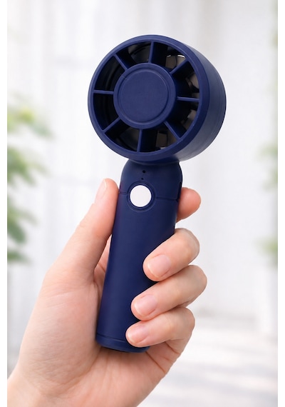 Turbo 3 Mod Şarjlı El Fanı 3 Kademe Seyahat Masaüstü Vantilatör Taşınabilir Mini Fan Mavi F130