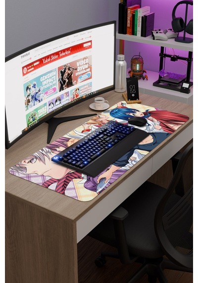 Food Wars Anime V1 - 90x40 Xxl Gaming Kauçuk Kaymaz Taban Mouse Pad Fare Altlığı