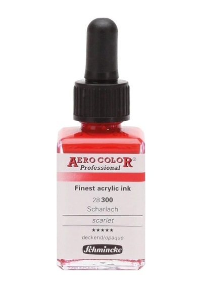 Schmincke Aero Color Akrilik Mürekkep 28 Ml. 300 Scarlet Diğer