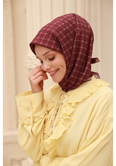 Silk Home Olinda Eşarp 48004-68 Vişne, Gri