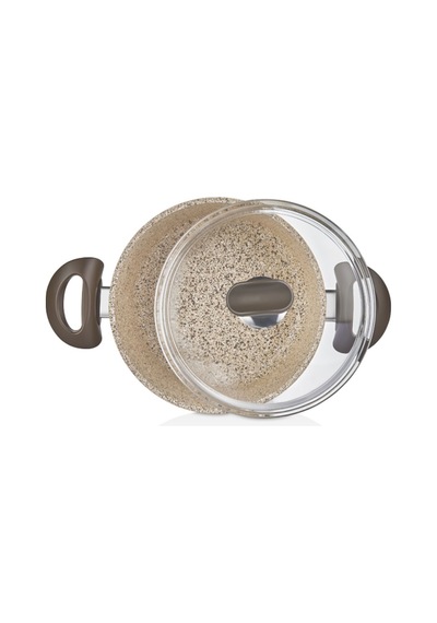 Creamy 32 Cm Granit Derin Tencere Krem