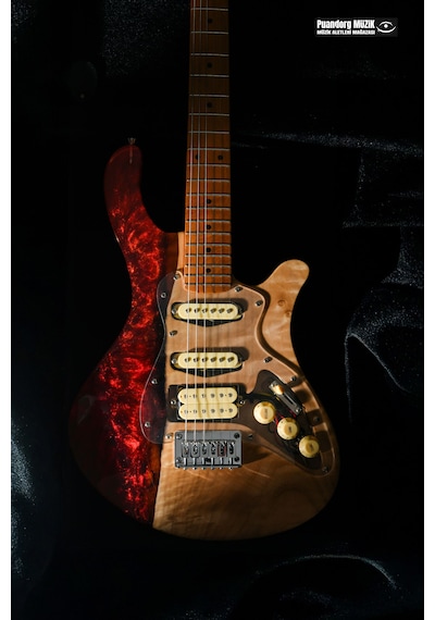 Elektro Gitar Custom Epoksi & Yıllanmış Ağaç Kişiye Özel Kırmızı