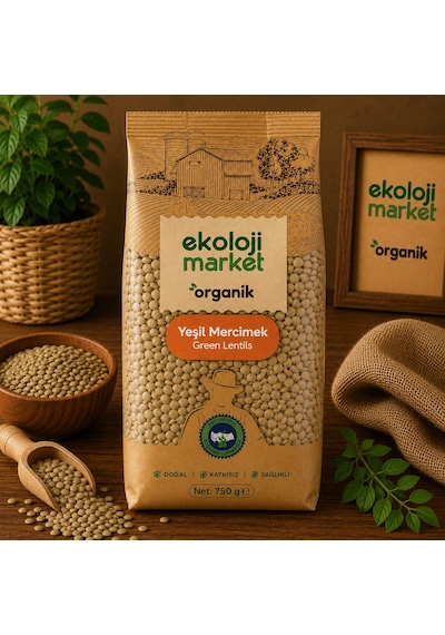 Organik Glutensiz Yeşil Mercimek 750 Gr.