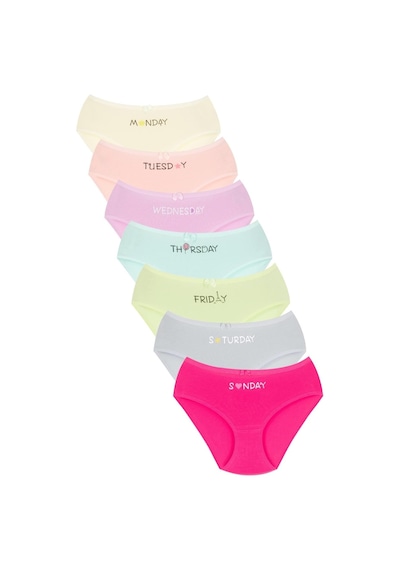 New Lilla 007 Kız Çoçuk Mix Color 7'li Paket Baskılı Külot V2-mix Colors Çok Renkli