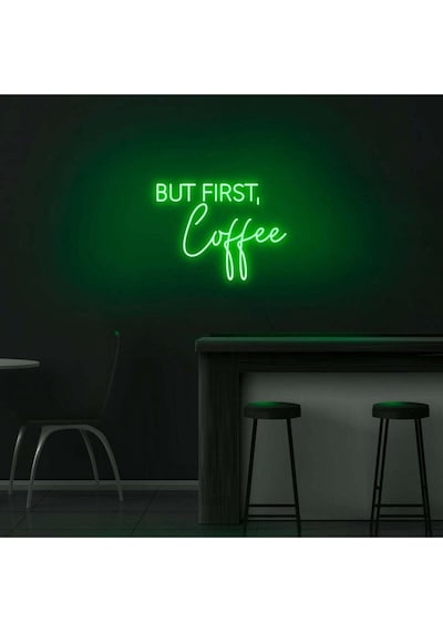 But Fırst,coffee Yazılı Neon Tabela Yeşil