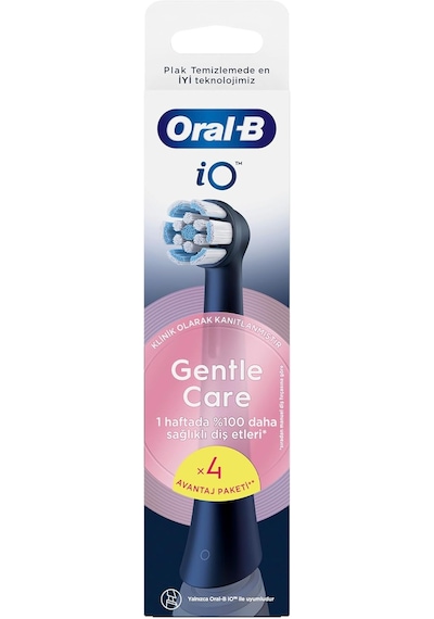 İo 2 Şarjlı Diş Fırçası Gece Siyahı + Oral-b İo Gentle Care Siyah Diş Fırçası Yedek Başlığı 4 Adet