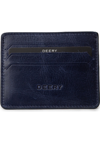 Deery Erkek Hakiki Vintage Deri Lacivert Yatay Kartlık - 00530mlcvz01 Lacivert