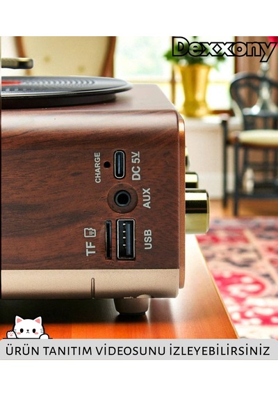 Dcx-11 Özel Tasarım Ahşap Görünümlü Retro Vintage Nostaljik Radyo & Bluetootlu Mini Fm Radyo