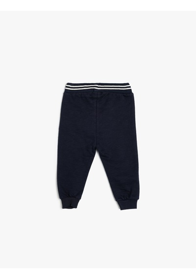 Koton Jogger Eşofman Altı Beli Bağlamalı Pamuklu Şardonlu Lacivert 5wmb40032tk Lacivert