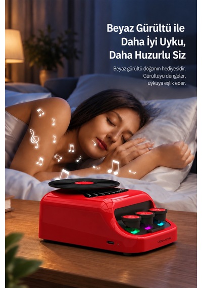 Gromo Z18 Bluetooth Hoparlör 5w Rgb Işıklı, 20 Uyku Sesli Kırmızı