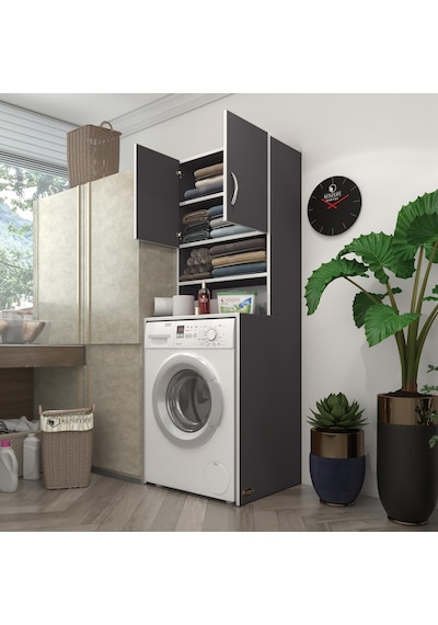Kenzlife Çamaşır Makinesi Dolabı Hayzum Gri 180*066*55 Banyo Kiler Çift Kapaklı Arkalıklı Çok Renkli Kenzlife Çamaşır Makinesi Dolabı Hayzum Gri 180*066*55 Banyo Kiler Çift Kapaklı Arkalıklı Çok Renkli
