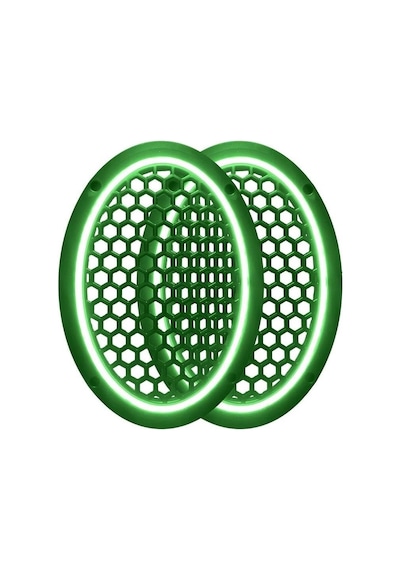 Neon Işıklı 6x9 İnç Kaliteli Plastik Hoparlör Ve Midrange Kapağı - 2 Adet - Yeşil