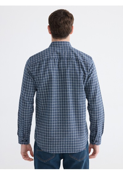 Lcwaıkıkı Classic İndigo Regular Fit Ekose Erkek Gömlek