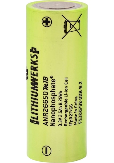 Lithium Werks  ANR26650M1B 26650 3.3 V LiFePO4 Pil