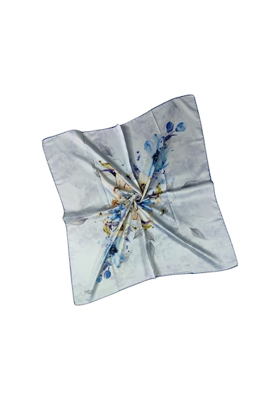 Mim Eşarp Emilya Rayon Çiçek Desenli Eşarp 90x90 Cm Mavi - Gri