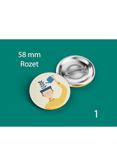 58 Mm Buton Rozet İğneli Çanta Kıyafet Rozeti Çok Renkli