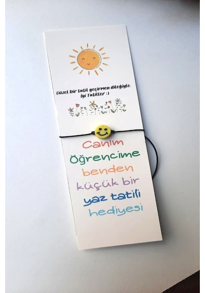 Okul Yaz Tatili Hediyesi - 10 Adet Ayraç Ve Bileklik - Emoji Çok Renkli