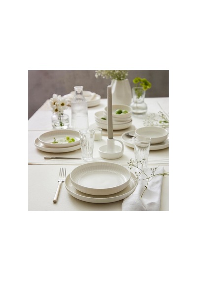 Bone Crest 24 Parça 6 Kişilik Yemek Takımı Sade Beyaz