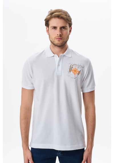 AR-MA Arma Erkek Regular Fit Baskılı % 100 Pamuk Pike Polo Yaka Tişört Y29374356202 Beyaz